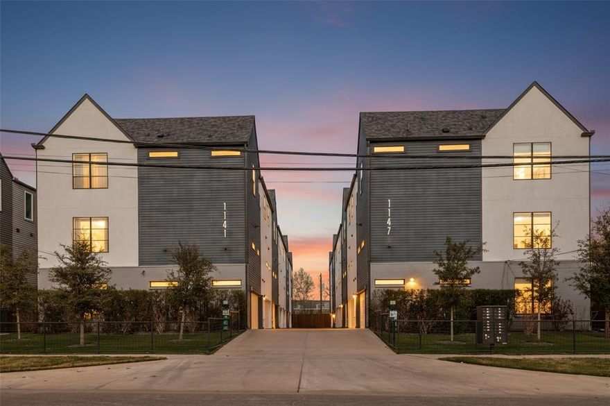 Move-in-ready modern townhome in a prime Dallas location, just minutes from Bishop Arts District, Downtown, and some of the city’s best dining and entertainment. This sleek home features an open-concept layout with tall ceilings, abundant natural light, and clean, modern finishes throughout. The chef-style kitchen is designed for both everyday living and entertaining, complete with quartz countertops, stainless steel appliances, custom cabinetry, and a large peninsula island with bar seating. Upstairs, spacious bedrooms provide privacy and comfort, while the primary suite offers a spa-inspired bath with a separate shower and a generous walk-in closet. A private first-floor bedroom offers excellent flexibility and can easily function as a home office, guest suite, or flex space, while the attached two-car garage provides secure parking and additional storage. Fresh interior paint gives the home a crisp, updated feel, and all appliances will convey for added convenience. Enjoy the community dog run and a quiet street setting while still being close to Methodist Hospital, Bishop Arts District, Kessler Park, and Downtown Dallas.