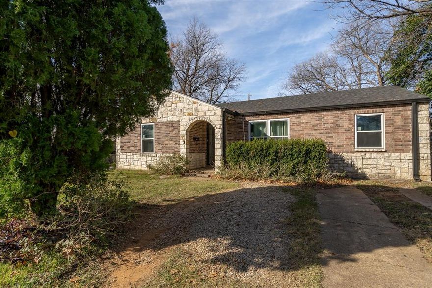 Interior pictures coming soon! Unique opportunity to own a 3 bed, 2 bath home, with 2 bonus rooms and a utility area in this price range  is a rare find. The floor plan is perfect for first time buyers, large growing families or an exceptional cash flowing rental property. Two bonus rooms can be used as an office, a hobby room or additional sleeping or living area. Interior layout is solid and ready for its next owner to put the finishing touches on the diamond in the rough. Roof replaced in 2023 and new HVAC system was installed in 2020. This property is located in an area that is in the midst of a revitalization with strong growth, close to shopping and major highways and just minutes from TCU and downtown FTW. Don't miss out on this opportunity to own this hidden gem.