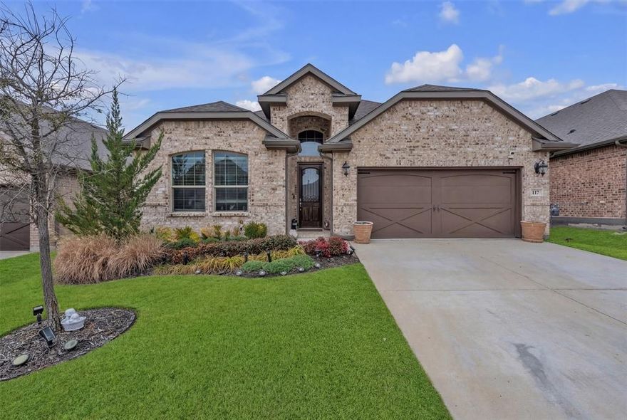 2.75% ASSUMABLE VA! Welcome to 117 Welch Folly Lane, nestled in the highly sought-after Morningstar community in Aledo, Texas. Built in 2021, this beautifully maintained 3-bedroom.2.5-bath home offers the perfect blend of modern comfort, thoughtful design, and exceptional community leaving. Step inside to discover a bright,open-concept floor plan designed for both everyday living and effortless entertaining. The spacious living area flows seamlessly into the kitchen and dining space, creating a warm and inviting atmosphere. The kitchen features sleek finishes, ample cabinetry, and generous counter space-ideal for preparing meals and gathering with family and friends. The private primary suite offers a peaceful retreat, complete with a well-appointed ensuite bath and walk in closet. Two additional bedrooms provide flexibility for quests, a home office, or growing families.
Enjoy quiet mornings and relaxing evenings in the backyards, with space to personalize and create your own outdoors oasis. Located in the award-winning Aledo ISD, Morningstar residents enjoy resort-style amenities including pools,parks,walking trials,playgrounds,clubhouse ,and a vibrant community atmosphere. Convenient access to I-20 makes commuting to Fort Worth easy while still enjoying the charm and tranquility of Parker County. This home offers modern living, strong community connection, and the lifestyle Morningstar is known for.