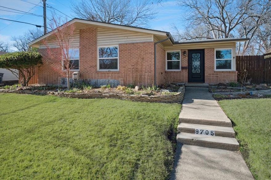 This refreshed mid-century ranch blends timeless design with thoughtful modern updates and an outdoor retreat that truly steals the show. The backyard is a private oasis, with a cascading waterfall, filling the space with the calming sound of flowing water—perfect for both entertaining and unwinding. Inside, fresh paint and newly refinished original hardwoods create a warm, inviting foundation for this 3 bedroom 2 bath house. The updated kitchen and bathrooms strike the ideal balance of style and functionality, while the expansive primary suite is a true sanctuary, featuring patio doors that open to a private, turfed garden retreat. A second living area flows seamlessly to a flagstone patio overlooking the zen garden, offering an ideal setting for gatherings or quiet evenings at home. Additional highlights include energy-efficient double-pane windows, a spacious walk-in pantry, tankless water heater, and an electric car charger in the garage. Lush landscaping and exceptional drive-up appeal.Ideally located near White Rock Lake, Casa Linda Shopping Center, and the Dallas Arboretum, with quick access to trails, nature, and vibrant city life, this one-of-a-kind property offers peaceful living in the heart of the city.