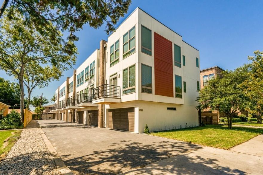 Modern townhome with a private yard, 2 bedrooms & your own room for a study, office, or make your own workout area! Kitchen with stainless steel appliances, quartz countertops, and large island opens to the living & dining areas with floor to ceiling windows and covered balcony! Unit comes with enclosed yard perfect to quickly let your pets hang out. The spacious Master suite has a modern spa like bath. Walking distance to all Lakewood has to offer with close proximity to Lakewood Village, White Rock Lake, Lakewood Country Club and Whole Foods! All within a 5 min stroll.