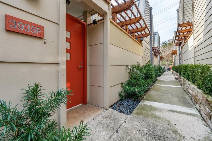 Beautifully renovated two-story condo featuring a modern, refreshed kitchen that opens to the spacious living and dining areas. The home includes a charming farmhouse-style sink, sleek stainless-steel appliances, elegant marble-tile floors, and abundant natural light streaming through oversized windows dressed with plantation shutters in every room.

The lower level showcases a stylish dry bar, a convenient utility room, and access to a fully enclosed private courtyard — an ideal setting for gatherings or quiet relaxation. Upstairs, you’ll find two generously sized bedrooms with custom-designed closets, along with a luxurious primary bathroom complete with dual vanities and rich travertine flooring.

A chic half bath with subway tile sits on the first floor, along with a laundry room that comes equipped with a washer and dryer. Just moments from Katy Trail and West Village, this community also offers a refreshing pool for residents to enjoy.