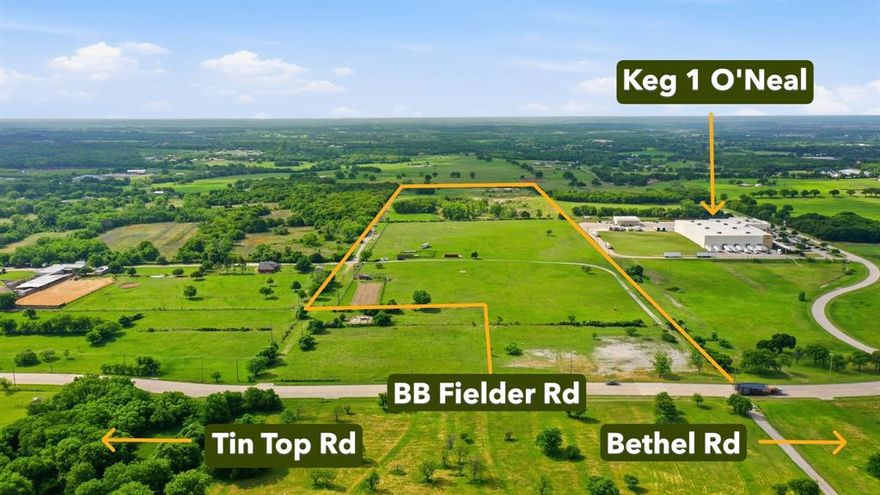 PRIME 50 + - acres in Weatherford, Texas just inside city limits, allowing for 3 potential future-use zoning types. Location, location, location offering approximately 384 feet of road frontage along BB Fielder, a main arterial road that parallels the I-20 running East - West.  This premier property has many features beneficial for future development. The 50+ - acres is a combined 4 parcels of various sizes. The current zoning is Agricultural (AG1.) The City of Weatherford has 3 future zonings designated across the 4 parcels - Economic Mix (office, medical, business use), C1 Commercial use, and Suburban Residential. Located within City of Weatherford city limits, utilities run along BB Fielder for potential future development. Property has many acres of native grasses and not many trees on the front two thirds of it, with the treed areas being on the back portion. A truly unique opportunity that can remain a great residential ranch opportunity, or parcel out with development down the line. Not many of these types of parcels available in Weatherford that have the large tracts of cleared land, located so close to town.