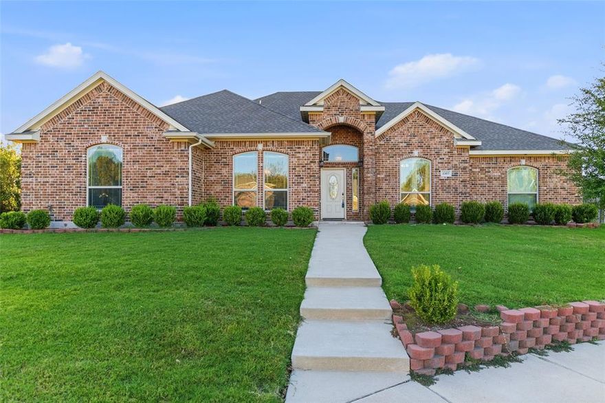 Welcome to 1357 Lake Grove Lane, a beautifully maintained home located on a quiet cul-de-sac in DeSoto. Built in 2020, this 4-bedroom, 3-bath, 2-car garage residence offers approximately 2,334 sq. ft. of elegant living space.

The open-concept floor plan features raised ceilings with decorative moldings, a spacious living area with an electric fireplace, and a formal dining room perfect for entertaining. The kitchen includes granite countertops, stainless-steel appliances, a breakfast nook, and a wet bar that opens into the living room.

The split-bedroom layout ensures privacy, and an additional office space provides flexibility for remote work or study. The primary suite offers a tiled garden tub, a glass-enclosed shower, and generous closet space. Washer, Dryer and Refrigerator will convey.

Enjoy outdoor living at its finest with a private backyard oasis featuring a sparkling pool, a covered patio, and low-maintenance turf landscaping. This home combines comfort, style, and functionality. Ready for its next owner to move in and enjoy.