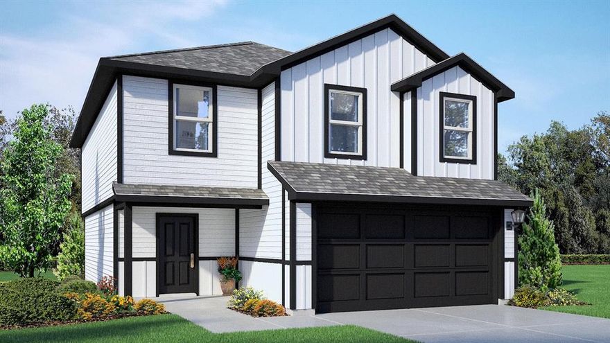 D.R. Horton, America's Builder is NOW SELLING in the New fabulous Community of Hickory Grove in Denton and Krum ISD! The two-story Franklin Floorplan, Elevation X, with an estimated Summer completion, offers 5 bedrooms, 3 bathrooms, and a 2-car garage. A family-friendly layout that combines open-concept living with ample private bedroom space. The kitchen, dining area, and family room connect effortlessly, creating a bright and functional hub perfect for daily living and entertaining. The stylish kitchen includes quartz countertops, 36” painted cabinets, stainless steel Frigidaire appliances, a electric range, stainless steel sink, center island, and a walk-in pantry for generous storage. The first floor features a secondary bedroom and full bath, ideal for multigenerational living or guest use. Upstairs, the private primary suite offers an en-suite bath with dual quartz vanities, a 5-foot oversized shower, and a walk-in closet. Three additional bedrooms, a full bathroom with a quartz vanity top, and a conveniently placed laundry room complete the second level. Luxury vinyl plank flooring enhances all main living areas and wet zones for long-lasting performance and easy maintenance. Built with energy-efficient construction and equipped with America’s Smart Home Technology.  Hickory Grove boasts a range of amenities and future developments, including planned pools and multiple playgrounds for family fun and relaxation.
