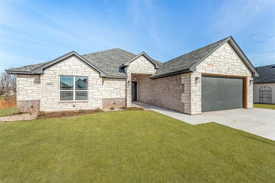Brand new construction on Fort Worth side of town. 4 bedroom, 2 baths. Large living room & wood look tile floor throughout. Spacious master bath with a walk in shower and oversized closet. Granite, LED's, Vinyl windows and much more. Oversized garage with golf cart garage door. Yard is equipped with a full sprinkler & sod.