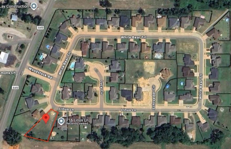 Address & Location
Nestled in charming Lindale TX, this prime vacant lot on Linus Lane offers a serene setting just moments from Main Street amenities and the bustling Old Mill Pond Museum. Lindale is known as the “Blackberry Capital of the World” and prides itself on its small-town appeal and excellent schools 
• Lot Details
Generous, level parcel ideal for building your custom home. The neighborhood consists of newer single-family residences, averaging 0.3-acre lots, evidence of growing value and community character 
• Neighborhood & Community
Located in the established Ruby Trails Staton Hill area, Linus Lane is lined with well-maintained homes featuring brick and stone exteriors, mature landscaping, and friendly street appeal. Just down the road, Lindale ISD – rated “Exemplary” – serves local families 
• Directional Orientation
Situated on a quiet, east-west street, the lot enjoys a north-facing backyard—perfect for passive solar planning, afternoon shade, and enhanced privacy.
• Utilities & Lot Readiness
Utilities are accessible at the street, facilitating a smooth build process. The flat terrain and lack of mature obstructions make for an easy foundation layout and full use of space.
• Lifestyle & Location Benefits
A quick drive or bike ride brings you to downtown Lindale’s shops, eateries, family-friendly parks, and Old Mill Pond walking trails. Tyler is a convenient 10 miles away, while Dallas is just over an hour’s drive