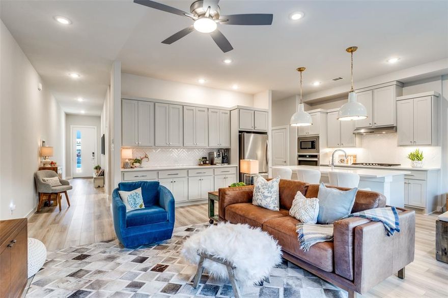 This immaculate townhome, built only four years ago, is ideally located in the heart of Richardson and offers a perfect blend of modern design, functionality, and convenience. The open-concept main level flows seamlessly between the kitchen, dining, and living areas, creating an ideal space for both everyday living and entertaining. Large windows fill the home with natural light, enhancing the bright and inviting atmosphere. The kitchen is thoughtfully designed with Quartz countertops, a center island, stainless steel appliances, abundant cabinetry, and pantry.  

Upstairs, a versatile second living area provides flexible space. The oversized primary suite serves as a private retreat with 10-foot ceilings, a spacious walk-in closet, and an ensuite bath complete with dual sinks and a large glass-enclosed shower. A secondary bedroom and a well-appointed hallway bath with dual sinks offer comfortable accommodations for family or guests.

Additional highlights include durable luxury vinyl plank flooring throughout the main level, a convenient half bath downstairs, and a private, low-maintenance courtyard ideal for a lock-and-leave lifestyle. Enjoy exceptional access to US 75, DART Rail, and major commuting routes, along with nearby shopping, dining, and an abundance of walking and biking trails. This home combines modern comfort, smart storage, and an unbeatable location—ready for you to move in and enjoy.