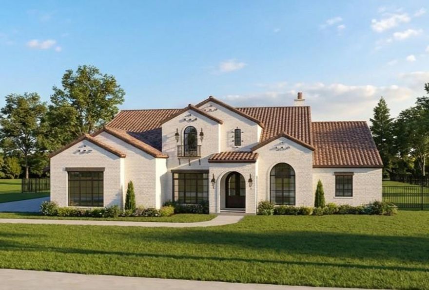 Nestled in the Exclusive Gated La Dorada community in the award-winning Aledo ISD. Adjacent to the Tiger Woods' Blue Jack Golf Course, opening in 2026. This stunning Custom Home offers soaring 18’ ceilings, wide-plank hardwood, and a dramatic floor-to-ceiling stone fireplace in the expansive Great Room. The Chef’s Kitchen showcases Tesoro Bianco Quartzite counters and backsplash up to the expansive vent hood. Completing the Kitchen: Sub-Zero refrigeration, 48” Wolf gas range, dual sinks, Coffee Bar, and Scullery.  Stone accent wall, spa-style bath with oversized wet room, soaker tub, dual showers, and dual closets for privacy and convenience. Outdoor living showcases a covered patio, Coyote gas grill, fridge, a planned resort-style pool, and a hot tub. La Dorada offers a 20,000 sq. ft. clubhouse with 4 pools, 4 tennis & 8 pickleball courts, a full gym, HIIT & yoga studios, an upcoming restaurant, and a 250-seat ballroom. High design, luxury finishes, and elite community living. Completion in Fall 2026.