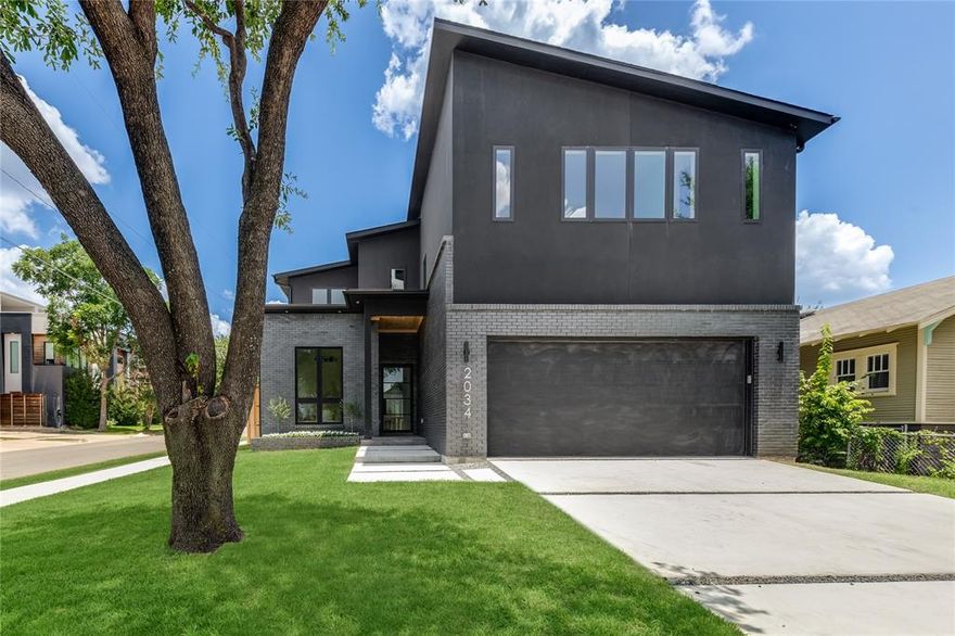 Stunning new construction contemporary build just steps from the best Henderson Ave has to offer.  Impeccably designed with an open concept floor plan, soaring ceilings, and floor to ceiling windows that flood the home with natural light.  The gourmet kitchen is a chef's dream, featuring high-end appliances, custom cabinetry, butler's pantry, and an 10 foot island perfect for entertaining.  The living area seamlessly connects to the outdoor covered patio, creating an ideal space for indoor-outdoor living.  The first-floor primary suite is a serene retreat featuring vaulted ceilings, a spa-like bathroom, and generous closet complete with on site laundry.  Upstairs you'll find additional quarters that can be used as a secondary living space or game room, dedicated built-in desks for studying, and 3 more bedrooms all with en-suite baths and ample closet space.  Situated on a corner lot with privacy fence, you won't want to miss this opportunity!