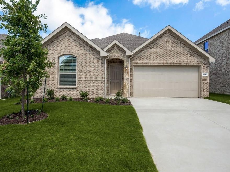 LENNAR 1 story 3 bed 2 bath with formal dining, fireplace, covered patio and brick exterior! Includes GE stainless appliance pkg with electric range, dishwasher, brushed nickel fixtures, granite counter tops. Rounded corners, 2in. faux wood blinds. Upgraded plank tile in family, kitchen & nook, entry and dining; WIFI Certified. Energy features include radiant barrier, programmable TStat & much more!! Move-in ready!! Landlord to provide GE side by side refrigerator & Washer, Dryer!