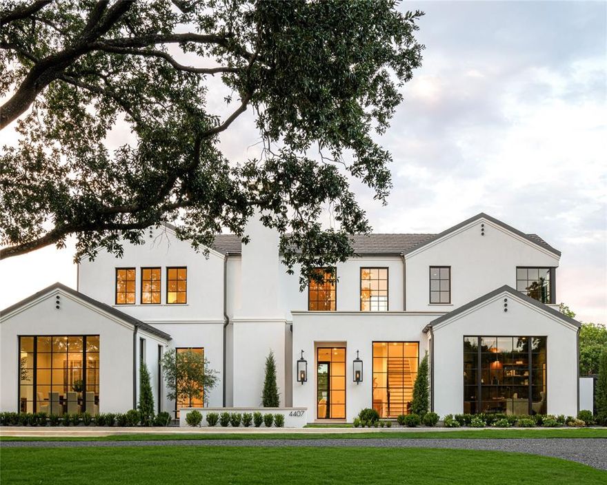 Situated on a prominent half-acre corner lot in one of Dallas’s most coveted neighborhoods, 4407 San Gabriel Drive is a masterfully crafted custom home, completed in August 2025 by the esteemed SHM Architects. This architectural gem seamlessly blends clean, modern lines with warm, timeless materials to create a sophisticated yet inviting living environment tailored for today’s discerning homeowner. Offering 4 spacious bedrooms, 4 full baths, and 2 elegant powder rooms, the home is designed with flexibility in mind—one upstairs bedroom can easily serve as a state-of-the-art media room. A private study provides the ideal space for working from home, while a dedicated gym promotes health and convenience. At the heart of the home lies an expansive great room, anchored by dramatic sliding glass doors that open to the outdoor living area, blurring the line between indoors and out. The dining room, wrapped in floor-to-ceiling windows, is filled with natural light—perfect for both intimate dinners and lively gatherings. The chef’s kitchen is a showstopper, featuring Gaggenau appliances, sleek custom cabinetry, and a fully equipped butler’s pantry with a built-in coffee machine—ideal for seamless entertaining. The primary suite, located on the main level for privacy, is a true retreat with a sunlit sitting area overlooking the backyard, dual walk-in closets, and a spa-inspired bath with dual vanities, soaking tub, and glass-enclosed shower. Step outside to a private oasis by Terrain Workshop, where curated landscaping surrounds a sparkling pool, and a covered patio with an outdoor kitchen invites year-round alfresco living. An attached two-car garage completes this thoughtfully designed home. Every inch of 4407 San Gabriel Drive reflects exceptional craftsmanship, timeless design, and architectural excellence in the heart of Dallas.

Buyer and buyer's agent to confirm all measurements, lot size, and school info.