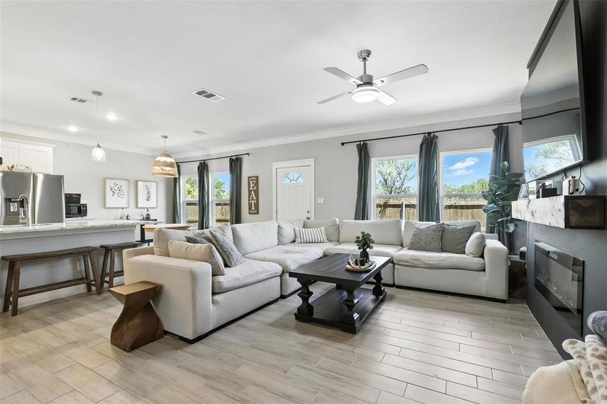 QUALIFIED VETERANS Assumable VA Mortgage 2.875%.  Beautiful home in gated community!  This open concept home is primed for daily life and entertainment.  The large kitchen is light and bright, showcasing beautiful countertops and crisp finishes.  Large stone fireplace brings warmth to your gathering in the ample downstairs living space.  All bedrooms are conveniently upstairs with extra space for play or relaxing.  Close proximity to the Brazos River and Lake Granbury for.