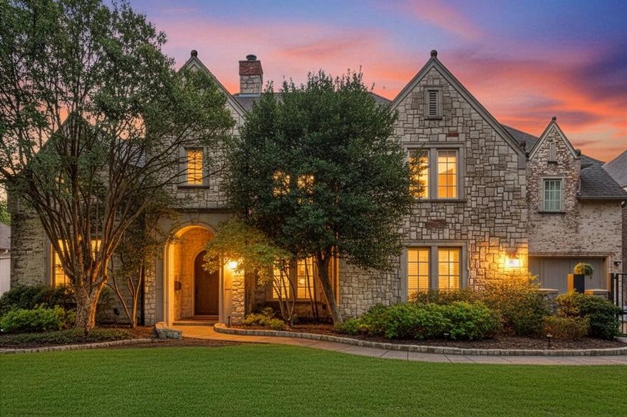 Welcome to a home that truly has it all: elegance, warmth, and modern convenience wrapped in Preston Hollow charm. Located in the heart of Preston Hollow, this custom-built 5-bedroom, 4.5-bath home combines timeless architecture with high-end updates and modern functionality. The 2024 remodeled kitchen boasts with a dual fuel Wolf range, a 48 inch built-in Sub-Zero refrigerator to anchor the room with functionality and iconic design. The open concept layout with vaulted ceilings creates a bright space perfect for sophisticated entertainment, opening up to an expansive living and dining space for a flow ideal for everyday living. Every element speaks true craftsmanship, adorned with designer touches. The primary bathroom suite,  reimagined in 2024, offers a luxurious retreat with a freestanding tub, automated shower system, slate flooring, and a spacious walk in closet. Upstairs, the generously sized 2 bedrooms, media room, and study flexible living spaces accommodate family, guests, or work-from-home needs, all connected by dual staircases for privacy and convenience. Enjoy outdoor living year-round in a backyard designed to impress and unwind. Step outside to a beautifully landscaped sanctuary framed by mature Nelly R. Steven Hollies crafted for relaxation and entertainment. Host unforgettable gatherings in the covered outdoor patio or challenge friends in a game on the sports court, then cozy up by the outdoor fireplace as the evening cools. This backyard is not just an extension of the home, it's the reason you'll never want to leave it. This home reflects the premier location just minutes away from top private schools, upscale shopping, and dining. This is Preston Hollow luxury living - Where timeless design meets modern comfort.