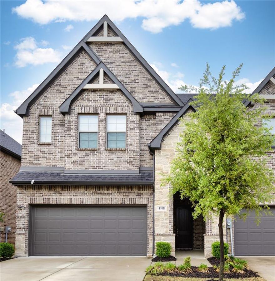 Welcome to this stunning townhome built by John Houston Homes. A desirable end unit offering 3 bedrooms, 2.5 bathrooms, and a 2-car garage is located in a low maintenance community.  
Step inside to discover luxury vinyl plank flooring and soaring 20-foot ceilings in the living area, creating a bright and open atmosphere filled with natural light. The dramatic space is complemented by a striking open runway walkway, adding architectural interest. 
The kitchen is thoughtfully designed with gray cabinetry, granite countertops, and a classic white subway tile backsplash. Outfitted with stainless steel appliances, including a smooth-top range and built-in microwave, this kitchen is both stylish and highly functional. Nickel finishes, a beautiful nickel chandelier, and upgraded fixtures which add a cohesive, modern touch throughout the home.
The spacious primary suite offers a relaxing retreat with plenty of room for comfort and flexibility. The secondary bathroom features a spa like feel with dual sinks, decorative tile flooring, and a tub shower combination.
Additional highlights include ceiling fans, 2-inch blinds, and quality finishes throughout. 
Enjoy the convenience of HOA-maintained landscaping, including front and backyard mowing. Residents also have access to a community park and a fenced dog park perfect for outdoor enjoyment.
This home truly offers the perfect blend of style, comfort, and low-maintenance living. Don’t miss your opportunity to make it yours!  PICK YOUR OWN  neighbor, 4110 Swinley Forest the property next door is for sale. 4108 and 4110 (MLS 21227942) are side by side are for sale.