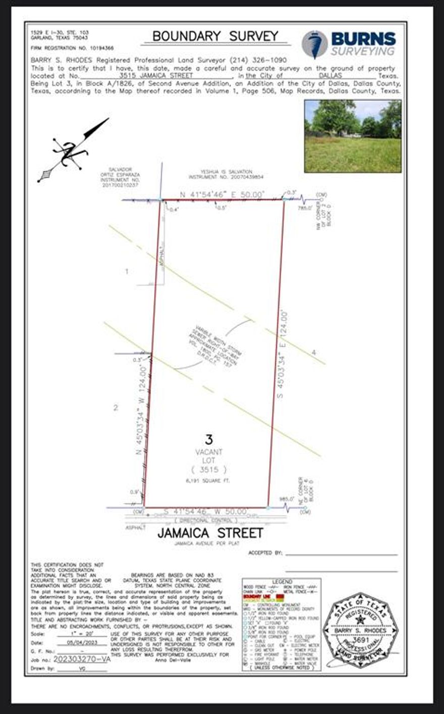 Property available to be sold in connection with 2416 S 2nd Ave.  This land cannot be residential built on due to storm drain easement  Please see survey in photos. Buyer will need to do due diligence with City to see how two lots can be replatted and 3515 Jamaica converted into other use.   The area is close to Cotton Bowl, Commercial venues, and new construction. Surveys available and Buyer must execute due diligence with City of Dallas.   Great opportunity to own land in a developing Dallas area.  Please see MLS# 21158481.  Both lots must be sold in tandem to new buyers purchase and Jamaica lot is negotiable to sales price.