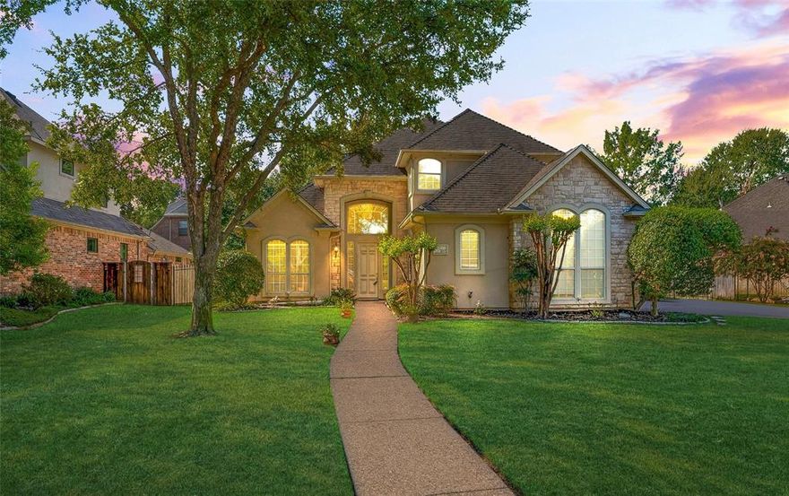 BIG PRICE REDUCTION. New Impact Resistant Roof. This high quality luxury remodel with materials and methods that impress the most discriminating buyer. Kitchen is a culinary delight with Bosch appliances including 5 burner gas cooktop, double oven with convection and stainless steel vent hood. Also included is painted custom cabinets, marble backsplash, quartz countertops and Kraus undermount sinks. Living room is complete with painted custom entertainment cabinetry, dry bar with quartz top and floor to ceiling tile on the fireplace. The primary suite is an escape to luxury comfort including freestanding tub with Grohle fixtures surrounded by a penny tile wall, frameless glass shower with bench & product storage, quartz countertops and spacious walk in closet. New LED can lights throughout the entire home. All flooring replaced including wire brush finished light oak hardwoods, decorative porcelain tiles in bathrooms and laundry and high quality carpet upstairs. All interior surfaces repainted. High end decorative lighting and ceiling fans throughout. Oversized secondary bedrooms with remodeled bathrooms and large closets. Request a complete list of all materials installed throughout. Impact resistant roof for lower insurance cost. New main Lennox HVAC unit for the ultimate efficiency, comfort and lifetime warranty. The backyard is a private oasis with a pool and mature trees. Step outside the front door to federally protected park land which offers hiking, biking, equestrian, fishing and frisbee golf. Eagles Ridge is secluded and known for the highest quality custom homes in Trophy Club. Zoned to award winning Northwest ISD campuses including Beck ES, Medlin MS and Byron Nelson HS.