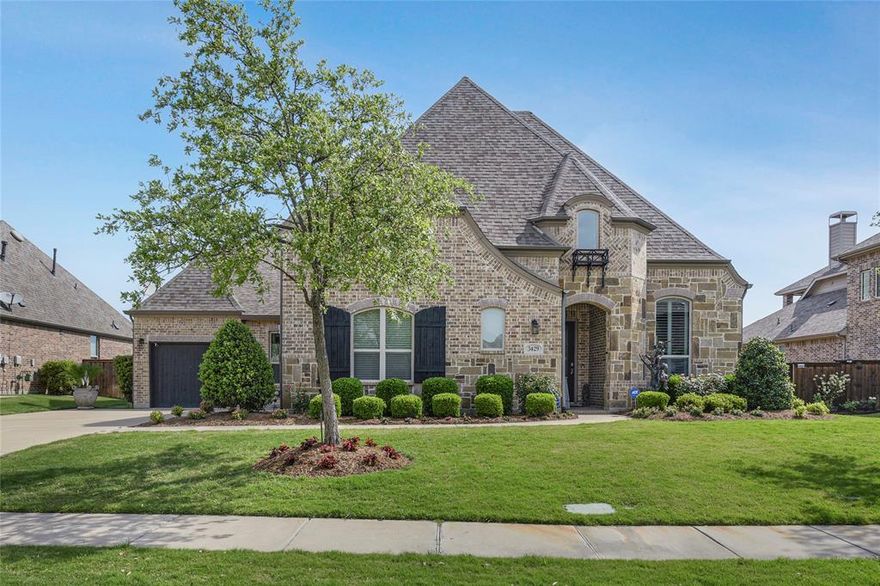 Stunning Waterview Home with Resort-Style Saltwater Pool and Outdoor Entertaining Areas! Welcome to this gorgeous 4720 Sq Ft masterpiece featuring 4 bedrooms, 4 full baths, 2 half baths. Impressive 2 story foyer with an elegant wrought iron staircase and decorative chandelier. The spacious Great Room boasts a wall of windows showcasing breathtaking views of the pool and water, cozy gas fireplace, soaring cathedral ceiling with ceiling fan. The Gourmet Kitchen is a chef's dream, offering a large center island with breakfast bar, striking chandelier, granite countertops, double ovens, stainless steel appliances, and an expansive butler's pantry for all your storage needs. The homes stately Den has built-in cabinetry, shelving and crown molding. The large Primary Bedroom is a private retreat with a cozy sitting area, a wall of windows overlooking pond, ceiling fan, crown molding. The luxurious Primary Bath features a garden tub, separate shower, dual vanities, and an oversized custom walk-in closet--with convenient access to the laundry room. Ideal for guest, the 1st floor includes the guest suite, while the 2nd level offers two additional ensuite bedrooms. Entertain effortlessly with a Game Room featuring a built-in kitchen, bar area and separate sitting area. Step out onto the terrace patio with panoramic views. Enjoy movie night in the spacious Media Room with recessed lighting, crown molding, and media equipment closet. Two separate large walk-in storage areas on 2nd floor. Step outside to your personal paradise: a stunning heated salt water pool with water features, an extended patio with a pergola and sitting areas-- perfect for entertaining! This home also includes upgraded lighting throughout, custom window coverings, home security system, a whole-home mosquito misting system. This home is located in a prestigious golf course community, with a Country Club, walking trails, community pools, pickle ball courts and more. Don't miss touring this incredible home!