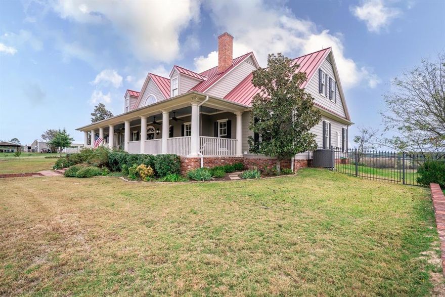 Beautiful & Functional Ranch in East Texas
A Tranquil Oasis Welcome to 8893 FM 2710, a remarkable East Texas ranch nestled just a few miles north of I-20 in Lindale, Texas. This property offers a picturesque setting and a wealth of amenities. 92+ Acres of rolling hills, this ranch features a perfect blend of open pastures, wooded areas, creeks, and a spring-fed lake. The main home boasts 5152 SF of living space, thoughtfully designed with five bedrooms and four bathrooms. Marvin Windows and Sliding Doors, spray foam insulation, a metal roof, and cement fiber exterior siding ensure year-round comfort. Choose between the 585-SF front porch with a porch swing or the 540-SF cedar-beamed covered back patio & enjoy breathtaking views. The property includes a 1000-SF apartment. And a 1500-SF Barn dominium, This structure features a 52 GPM well with a constant pressure pump, 100 amps of power, water, & septic already run to an additional pad, and 480 amps of power for multiple homes or shops