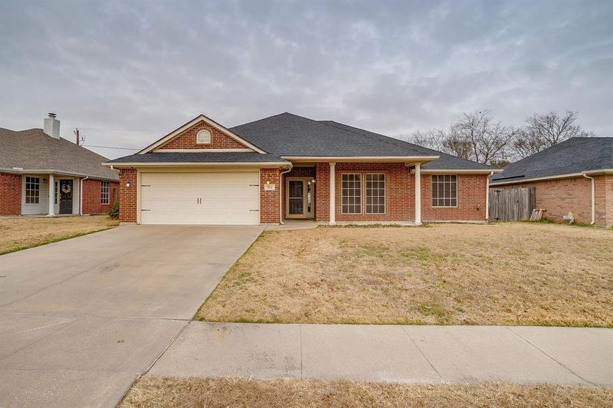 Beautifully updated 3-bedroom, 2-bath home located in the sought-after Murray Meadows community of Burleson, TX! Step inside to a warm, inviting layout featuring wood-look flooring throughout the main living areas.The kitchen is the heart of the home, showcasing granite countertops, generous prep space, and an ideal setup for entertaining. The private primary suite offers a true spa-like experience with an oversized walk-in shower featuring a built-in seat and multiple shower heads, along with a soaking tub designed for total relaxation. The second full bathroom has been updated with a brand-new shower, adding both style and functionality. Out back, enjoy your own personal retreat with a sparkling pool complete with a brand-new slide and hot tub, all easily managed with remote app-controlled pool features for ultimate convenience. A covered patio provides the perfect setting for outdoor gatherings or quiet evenings at home.