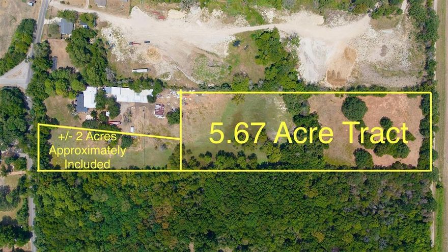 Welcome to your serene retreat, just less than 20 minutes from the vibrant heart of Dallas, Texas. About 2 acres near the front of the property will be additionally sold with the 5.67 acre tract. Totaling around 7 acres. Price reflects the addition and will be re-platted according to buyers preference. This expansive property offers a rare blend of tranquility and convenience, making it the perfect escape from city life without sacrificing accessibility. Enjoy the freedom to design you dream home, create a private oasis or develop a unique estate. Embrace the peaceful countryside while staying close to Dallas's amenities and opportunities. No Zoning!! This property provides limitless possibilities! Quick access to major highways I-20 and Hwy 175. Owner is also open to selling less than the listed acreage if the price is right!