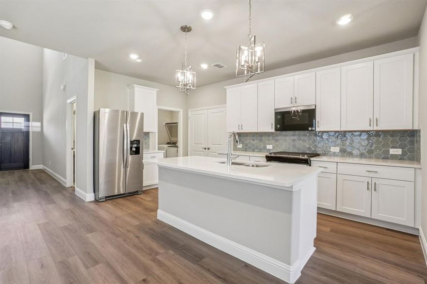 Brand new, energy-efficient home available by Dec 2025! Turn the kids loose in the second-story loft space while hosting downstairs in the open concept living area. White cabinets with veined white quartz countertops, beige tone EVP flooring with beige tweed carpet. Ditch your long commute with quick access to McKinney, Frisco, and Richardson on US 380 and spend more time doing what you love. Play fetch at the nearby dog park or bike the miles of Simpson Crossing’s trails and greenspace. Kids will love the community playground and resort-style pool. We also build each home with innovative, energy-efficient features that cut down on utility bills so you can afford to do more living.*  Each of our homes is built with innovative, energy-efficient features designed to help you enjoy more savings, better health, real comfort and peace of mind.