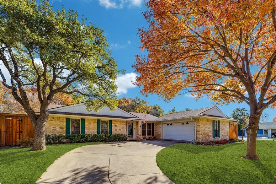 Charming home for lease in North Dallas! Located in the highly desirable Holiday Park Community, this lovingly maintained home has three bedrooms and two full baths. A large living room with vaulted ceiling leads to an eat-in kitchen and spacious enclosed side patio. Between the patio and attached garage is a large storage closet. Residents enjoy access to a nine-acre circular private park connected by a jogging trail, plus resort-style amenities such as a pool, tennis and basketball courts, and two playgrounds. Families will also appreciate being zoned to top rated schools, including Bowie Elementary, Parkhill, and Pearce High School—some of the most sought-after in North Dallas. This home combines community, convenience, and comfort in one of Dallas’s most established neighborhoods. No pets, no smoking.  LANDLORD PAYS HOA AND YARD MAINTENANCE