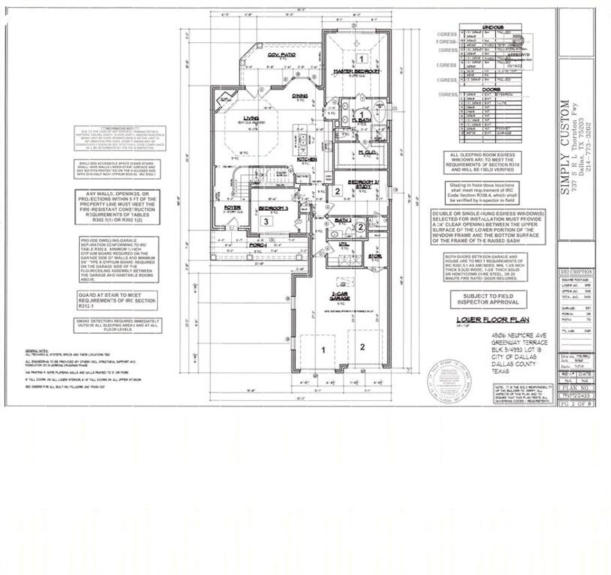 Build the home of your dreams near Lovers Lane and Lemmon AVE.  Prim location.  Lot is primed with foundation, plumbing and framing already started. Beautiful home just waiting to be built.  Project was started but not finished. Ready for new owners to complete.  Full plans available.  Easily permitted with original plans or make custom changes.  As planned 4 bed 3 bath 2 car garage, lots of storage and several flex rooms.  3 bedrooms  and 2 full baths on the ground floor. 1 bedroom, 1 bath, living and media room (could be 5th bedroom) on the second floor.
 Plumbing set, foundation poured, some framing already up.  Designed with a huge front porch and covered back patio, tons of storage and open floor plan.