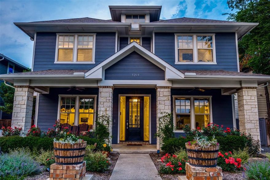 Welcome to this stunning Vickery Place home, boasting an array of desirable features including hardwood floors throughout, full smarthome system, brand new pool with spa, outdoor kitchen, and a 400sqft studio apartment above the garage with full kitchen, bath, & stackable laundry. Too many upgrades to list in this highly customized home. Step outside for a private oasis. New 2023 Pool, Spa, outdoor kitchen, garage re-designed to open to alley and extra apartment space built above, stunning finishes! Half bath outdoor! High ceilings with crown molding throughout. First floor bedrm with ensuite private bath. A butlers hallway with wine fridge and coffee or bar area connects the formal dining and kitchen. Oversized island in kitchen, double oven, HUGE walk in pantry. Upstairs includes Gameroom, master suite, utlility room, and two large secondary bedrms with jack jill bath. Master suite overlooking pool. Impressive over-sized walk-in closet connected to master bath and utility room.