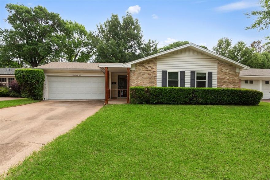 Tucked away in a quiet, established neighborhood, this charming home offers comfort, flexibility, and plenty of space to make your own. From the moment you arrive, you’ll appreciate the inviting curb appeal of the front yard. Inside, the home showcases new luxury vinyl plank flooring, offering both style and durability. The kitchen features abundant counter space and room for both a refrigerator and a separate freezer. A large family room with picture windows looks out on the serene backyard and a sliding door leads to a screened patio. Originally designed as a 3-bedroom, a wall has been thoughtfully removed to create a generously sized second bedroom. The home now features 2 bedrooms and 2 bathrooms, with the option to easily convert back to a 3-bedroom if desired.  A generously sized living room at the front of the home could become an office, or it could be walled off as a third bedroom option, as well. Additional storage can be found throughout the home, ensuring everything has its place. A large screened patio is the perfect place to enjoy morning coffee or a casual dinner. A large fenced backyard provides a perfect setting for relaxing or entertaining, complete with lush grass and a mature shade tree. Conveniently located, this home is just minutes from the desirable Pantego shopping area with its hometown feel and variety of restaurants, coffee shops, shopping centers, and grocery stores, as well as its proximity to the vibrant Arlington Entertainment District—offering easy access to dining, entertainment, and local attractions. Located in the 76013 zip code and a highly sought-after school zone, this home feeds into Swift Elementary, Bailey Junior High, and Arlington High School, making it a fantastic choice for those looking to settle into a well-established community with excellent educational options. Many major systems have been updated. This home combines charm, versatility, and practicality-ready for its next owner to make it their own to enjoy.