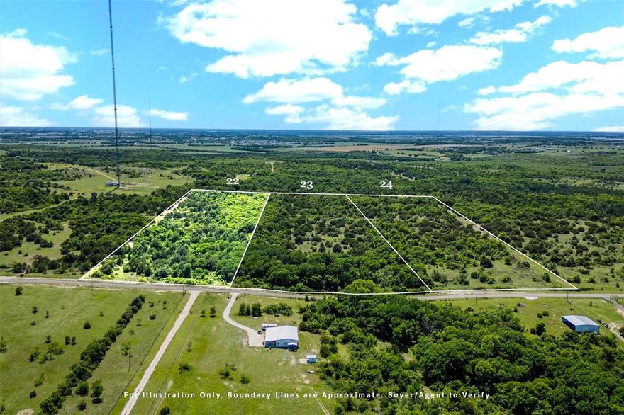 13.7 ac. Come explore this stunning ranchette development offering small and large acreage properties with picturesque views and quiet rural living. This  is the perfect place to build your dream home, raise a family, retire or simply enjoy the great outdoors. The property features a combination of woods and open pasture. The woods provide ample shade and privacy while the pastures are perfect for grazing livestock and recreational use. Water and electricity are making it easy to build the home of your dreams. The good elevation and views provide a serene setting for you and your family to enjoy. Imagine waking up to the sight of rolling hills and beautiful sunsets!The development is located on paved roads with easy access. The quiet rural living provides a peaceful lifestyle away from the hustle and bustle of the city. This is the perfect place to escape!Ag Exempt, Moody ISD. Bruceville-Eddy Water. Survey provided. Restrictions Apply. The aerial map shows all the tracts to be offered; all are currently available to show.