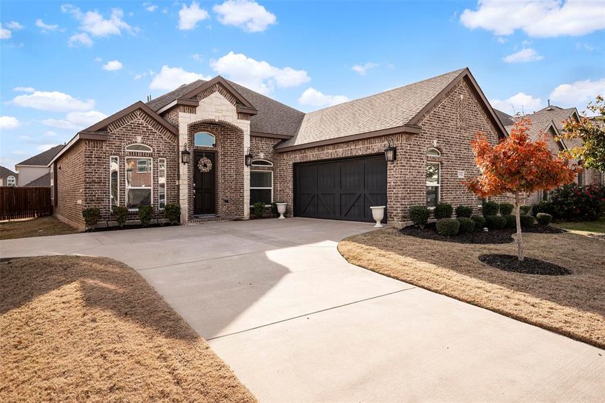 Gorgeous and immaculately maintained single story home with an inviting open floor plan. This home offers 4 bedrooms, 2 full baths, 2 dining areas, covered patio and a nice size back yard. The 4th bedroom works beautifully as an office. The bright kitchen looks onto the family room and features a large island, granite countertops, white cabinetry, subway tile backsplash, 5 burner gas stove, under cabinet lighting, coffee bar and sizable pantry. The primary bedroom has a bay window overlooking the backyard. The primary bathroom features upgraded lighting, framed mirrors, his and hers vanities, tile shower, large tub, and a big walk-in closet. Other features include gorgeous wood-look tile flooring, stone fireplace and a tankless water heater. The community has a large community pool, hiking and biking trails plus a park and playground. Conveniently located near Highway 380 and the North Dallas Tollway with easy access to shops, restaurants and services.