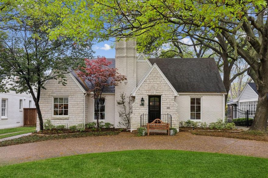 Showings start Monday, April 7th at noon.  Effortless Style Meets Classic Tudor Charm in University Park.  4225 Stanford Avenue is a beautifully updated single-story Tudor designed for modern living with timeless appeal. Inside, two living areas offer plenty of room to relax or entertain, centered around a cozy fireplace that brings warmth and style.  The updated kitchen is sleek and functional, perfect for hosting or daily living.  With high-end finishes throughout, double-paned windows, and great natural light, every space feels elevated and inviting. Three well-proportioned bedrooms, including a primary suite with a spacious spa-like bathroom with dual sinks and a separate tub and shower. A landscaped patio creates the ideal outdoor escape, and the garage and circle drive add rare convenience. Located in the heart of University Park, just blocks from Miracle Mile shopping and dining, and zoned to sought-after Hyer Elementary — this home delivers luxury, location, and livability in one.