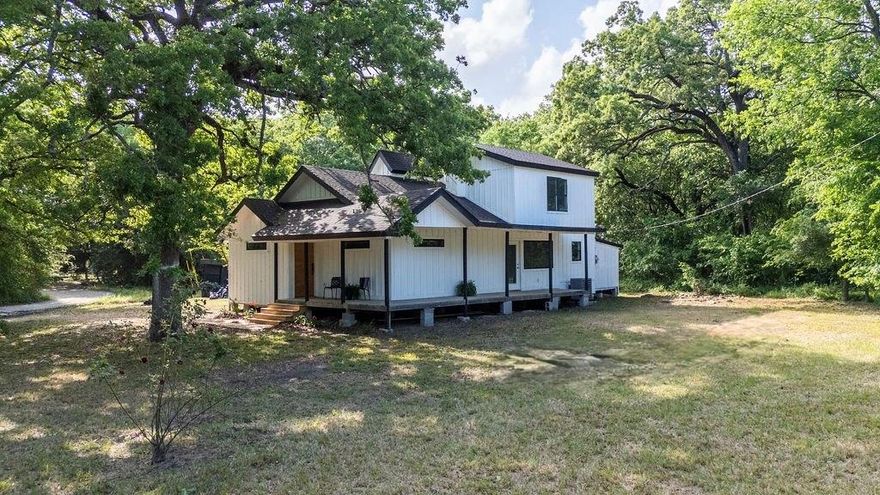 1.3 acre lake retreat just steps from Lake Tawakoni, fully renovated with new roof, HVAC, windows, plumbing, electrical and more. This open concept home features vaulted ceilings, a spacious kitchen with island, and large picture windows overlooking huge oak trees, wooded acreage, and wildlife. Enjoy huge decks perfect for relaxing and entertaining. Flexible layout with 4 full bedrooms, office space and a spa like primary suite. Ideal for a vacation rental, primary home, or investment. No zoning restrictions offer endless potential for future tiny homes or adding one or two more homes for income opportunities. This beautiful property is located in excellent Rains ISD and is a must see.