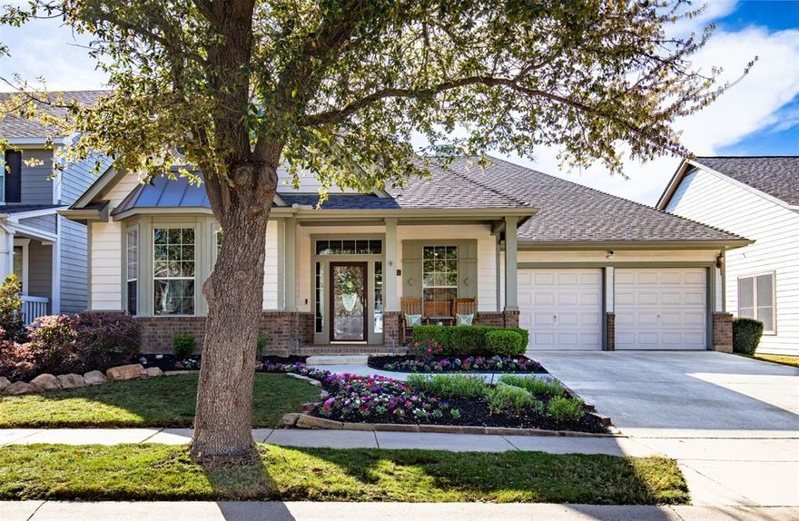 Located in the highly desirable Lantana community, this beautiful 3-bedroom, 2.5-bath home with a dedicated office offers comfort, charm, and thoughtful design throughout. Hardwood floors flow through the main living areas, complemented by a striking brick accent wall between the dining area and kitchen. The home boasts great curb appeal with updated landscaping and a functional split-bedroom layout. An oversized secondary bedroom features a sitting area, perfect for a flex space or reading nook. The spacious primary suite overlooks the gorgeous backyard and includes a private bath with dual sinks, a large soaking tub, separate shower, and a generous walk-in closet. The kitchen is well-equipped with granite countertops, a breakfast bar, and abundant cabinetry, opening to a cozy living room with a fireplace and built-in cabinets. Just off the breakfast area, you’ll find a charming sitting space—ideal for enjoying your morning coffee. The separate office provides the perfect space for working from home or a quiet study area. Additional highlights include an oversized laundry room with a built-in workspace and plenty of storage. Step outside to a screened-in porch and a beautifully landscaped backyard featuring decorative rock work and a firepit—perfect for relaxing or entertaining. Residents of Lantana enjoy resort-style amenities, including multiple pools, tennis and pickleball courts, fitness centers, playgrounds, scenic greenbelts, and miles of walking trails. The community also features a vibrant town green hosting events and is home to the Lantana Golf Club’s championship 18-hole course. Conveniently located just 20 minutes from DFW International Airport and minutes from shopping and dining, this home offers the perfect blend of comfort and practicality. Don’t miss your opportunity to own this charming home!