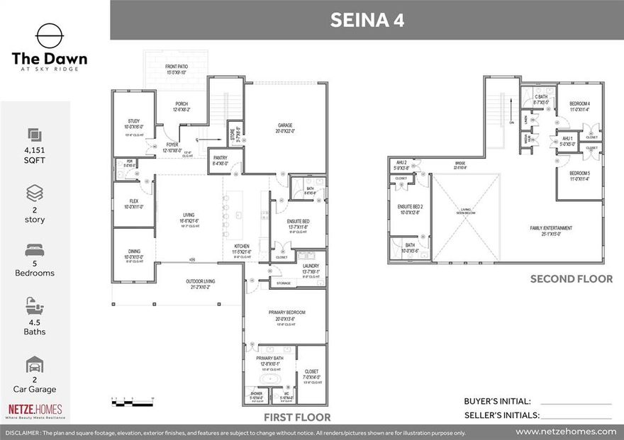 Move-in ready in April 2026! Welcome to The Dawn at Sky Ridge, where luxury and modern design blend seamlessly in our Seina floor plan. This expansive 2-story home built in American steel offers 3,440 sqft of beautifully designed living space, featuring 4 spacious bedrooms and 4 full baths, plus a private dining area, study, and media room. Enter through the elegant foyer, leading you to a bright and open living area perfect for gatherings. The state-of-the-art kitchen, equipped with premium appliances and an oversized pantry, is ideal for culinary adventures. The first floor also includes a serene primary suite with a spa-inspired bathroom and a massive walk-in closet, and an additional ensuite bedroom for guests. Outdoor Texas living with a large covered patio, is perfect for dining. With a 2-car garage and ample storage, this home is designed for functionality and style.