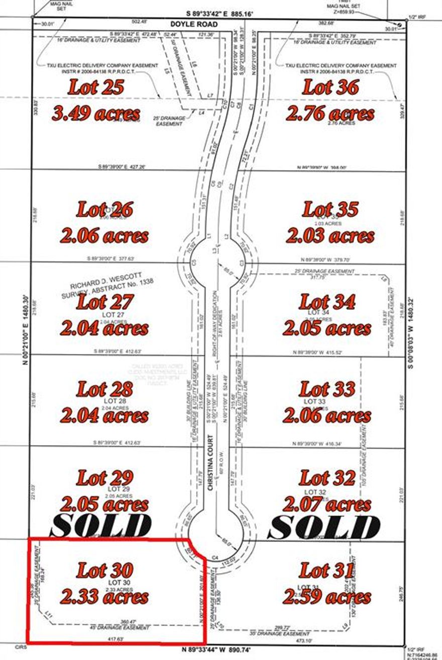 7298 Christina Court has 2.33 acres, 245'x417', Legacy Ranch is a neighborhood located northwest of Krum, TX. Legacy Ranch provides 36 lots, ranging between 2-3 acres, Legacy Ranch is developed for a Very Special Group of People that Understand the Love and the Benefits of Country Living. Where You can have a Shop or Barn for Hobbies or Animals that Bring the Bodies and Emotions back to a Tranquil State. Have Space where Someone can take the Time to Slow Down and Appreciate the Simple Pleasures of Life, Again. To provide a Home for Children and Adults where Outside Activities can reduce the Dependencies of Electronic Devices. Krum provides a Great School System, and the Bus will Pick up your Kids. This will be a CC&R in place! no HOA!