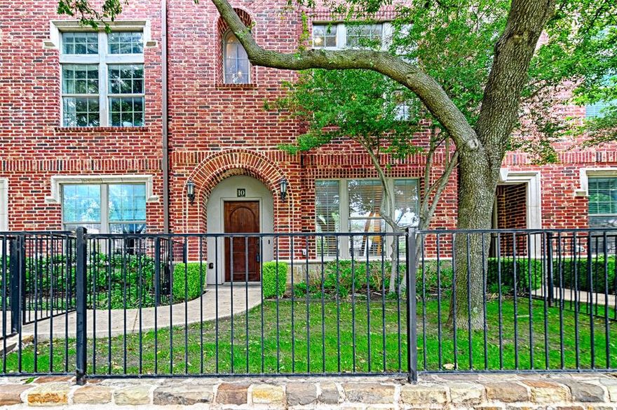 Great opportunity close to White Rock Lake in the heart of Lakewood.  Beautiful, peaceful, and convenient, this traditional condominium is classic in design and quality in character and style. Rear garage offers secure access to the first level with a bedroom-study and full bathroom. Up a gorgeous wood staircase to a large living, dining, and kitchen featuring an open floorplan with a convenient half bathroom and covered balcony, South facing views are attractive with mature trees lining the striking front facade. Continuing up to the 3rd level is a stunning master suite, featuring an oversized bedroom, sitting area, and a huge bathroom with separate shower, tub, dual vanity sinks, private toilet room, and big walk-in closet.  Shopping is easy and close to the Whole Foods Market and historic Lakewood Shopping Center.  The Lakewood Country Club 2 blocks to the east caps the appeal and charm of this wonderful location.  All the benefits of downtown Dallas, Baylor Hospital, the Arboretum, and White Rock Lake, just minutes away. HOA dues include water and gas.