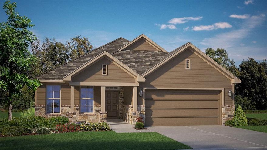 New and now selling! D.R. Horton America's Builder since 2002 is now selling in the new master planned community Treeline in Justin and Northwest ISD! Beautiful Basswood 4-2-1 floorplan, Elevation B, with an estimated Spring completion. Beautiful single-story home featuring 4 bedrooms, 2 full baths, and a 2-car garage with a thoughtfully designed open layout. The spacious family room flows seamlessly into the kitchen and dining area, perfect for everyday living and entertaining. The kitchen showcases granite countertops, a center island, ample cabinetry, and a pantry, with convenient access to the laundry room. The private primary suite offers an en-suite bath and walk-in closet, while three additional bedrooms are generously sized and share a secondary bath. Enjoy outdoor living on the covered patio, plus a welcoming front porch and smart storage throughout. A functional and inviting floor plan. Quartz vanities in full baths. Designers package including Tiled Entry, Living, Halls and Wet areas plus America's Smart Home Technology. Covered back Patio, full Sprinkler system and Landscape package.  Located just off FM 156 and 407 in Justin, this community is within easy reach of major highways, making commuting a breeze. The resort-style pool, The Treehouse Hideaway, pickleball courts, an amenity center, an amphitheater, and a food truck park will soon be available for residents to enjoy.