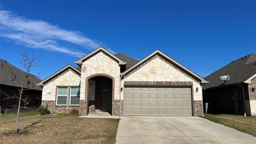 Absolutely gorgeous home by Scott Ellis Homes! Tile flooring upgrade through out this beautiful 3 bedrooms, 2 full baths and 2 car garage house . Home includes open 10 feet ceiling living space, granite counter top, large kitchen island, under cabinet lighting, white cabinets, separate shower and tub, dual sinks in master bedroom, ceiling fan in each room, crown molding, blinds, frameless shower, covered back patio, stained fence, sprinklers, landscaping, gutters and etc. Neighborhood is 5 minutes from L3-Harris, I-30, Local Restaurants and Shopping.