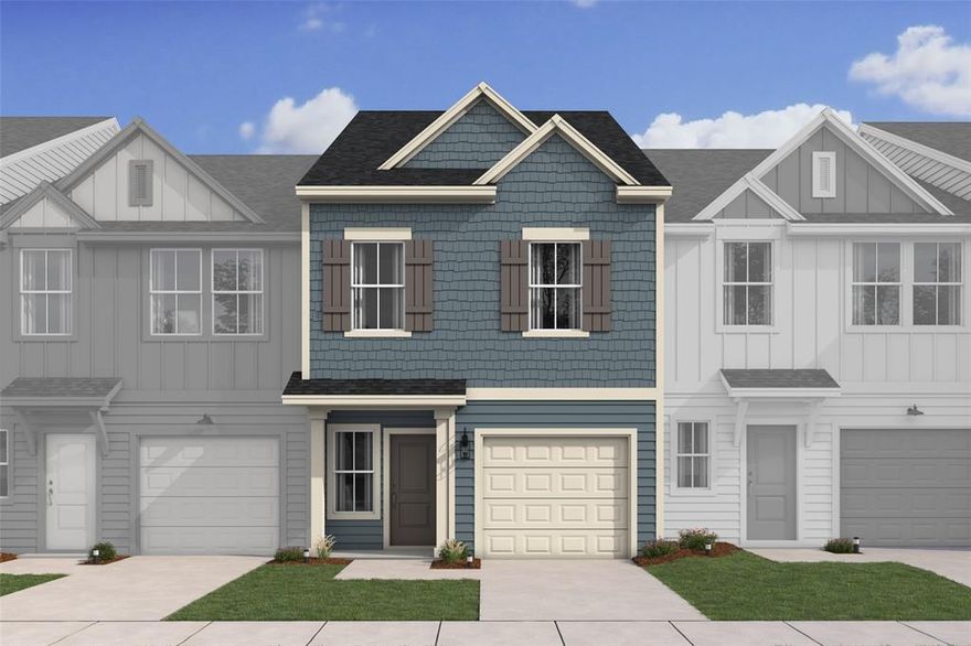 Gorgeous new construction townhomes in Providence Village! This interior unit features a stunning kitchen with dark stain shaker cabinets, granite countertops, black metal shade pendant lighting over the island, and stainless-steel appliances. A wall of windows fills the open great room with plenty of natural sunlight. The stairs lead up to the spacious loft, a primary suite that includes dual sinks and a walk-in closet, and two secondary bedrooms. Visit our model home at 9405D Harborview Drive today!