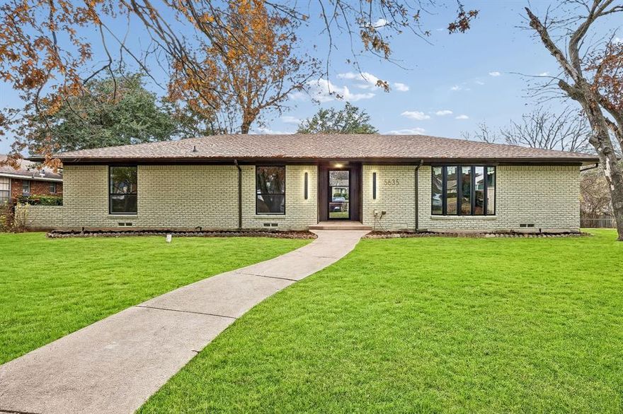 Perched within the enclave of Highland Oaks, this fully reimagined residence showcases a premier investor renovation blending modern design with thoughtful functionality. The open-concept layout was intentionally redesigned, removing walls to create seamless flow between the living, dining, and kitchen spaces while maximizing natural light and everyday livability.
Luxury vinyl plank flooring runs throughout the home, complemented by a neutral modern color palette, recessed LED lighting, and updated doors and hardware. The kitchen serves as a true centerpiece, featuring a large island with cabinetry on both sides, soft-close cabinetry, Decorative upgraded exhaust and lighting (Wait until you see this vent hood!), a 36-inch commercial-style gas range with six burners, and a large window overlooking the expansive backyard.
The home offers five well-proportioned bedrooms and three updated bathrooms, each thoughtfully reconfigured to enhance accessibility and flow. Bathrooms include modern finishes, recessed lighting, and dedicated storage. Ceiling fans and recessed lighting have been added throughout the bedrooms, with custom closet features in select rooms.
Exterior enhancements include refreshed paint, modern lighting, improved concrete walkways, privacy fencing, and added landscape lighting. Mechanical improvements include relocation of the HVAC system to the attic, improving both functionality and storage efficiency.
Situated on an expansive lot in an established neighborhood, this move-in-ready property offers modern comfort, clean architectural lines, and long-term value in a desirable Dallas location.
