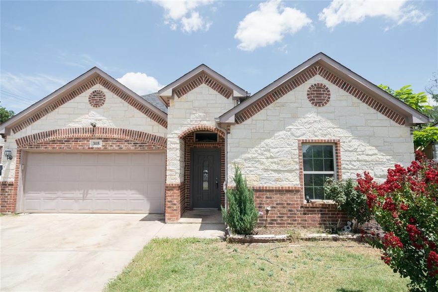 THIS 2018 BUILD OPEN CONCEPT FLOOR PLAN WITH BEAUTIFUL FRONT STONE & BRICK ACCENTS IS READY FOR NEW OWNERS! This home features 3 bedrooms, 2 baths, 1 living room, 1 dinning room and a 2 car garage. A bright & open entryway leads to a spacious living space, with a unique high ceiling design which flows effortlessly into the kitchen & dining room. Granite countertops, oversized island, beautiful custom made wood cabinets with a custom wine rack mini bar.  Relax in your back covered porch. Two blocks from the Gran Plaza shopping center, close to major highways, shopping and dining. Schedule your showing today! BACK ON THE MARKET DO TO BUYERS WERE NOT ABLE TO CLOSE.