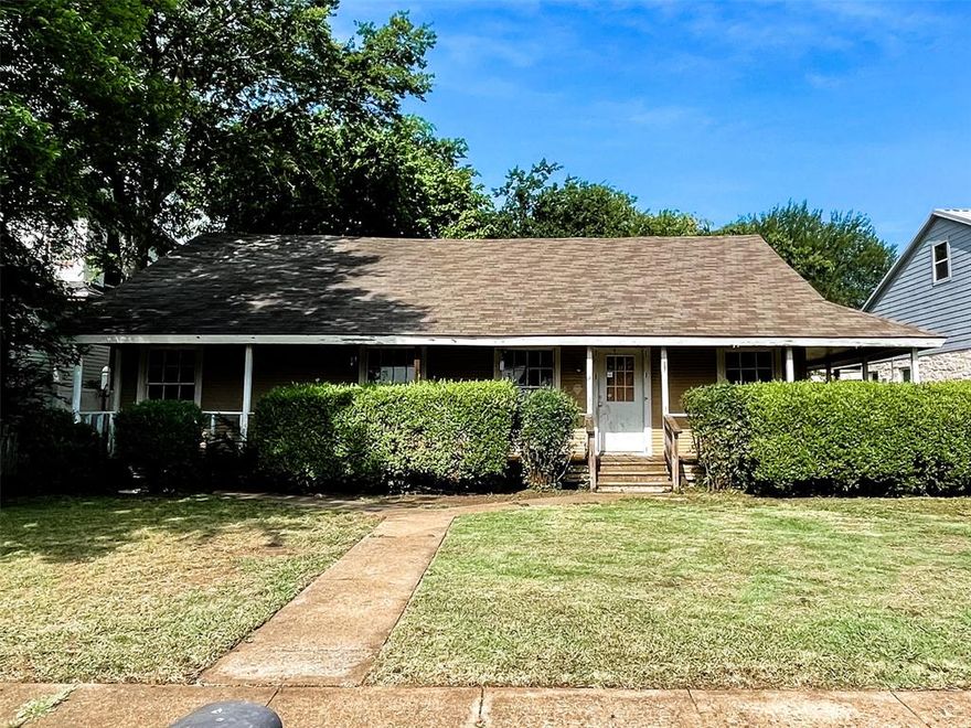 Location, Location, Location! This one is all about location. This 2 bedroom was previously used as a 4 bedroom home because it's extra office and oversized laundry with closet. Just one block from Austin College with a large fenced in back yard, wrap around porch, and open floor plan. Great investment property or potential flip.