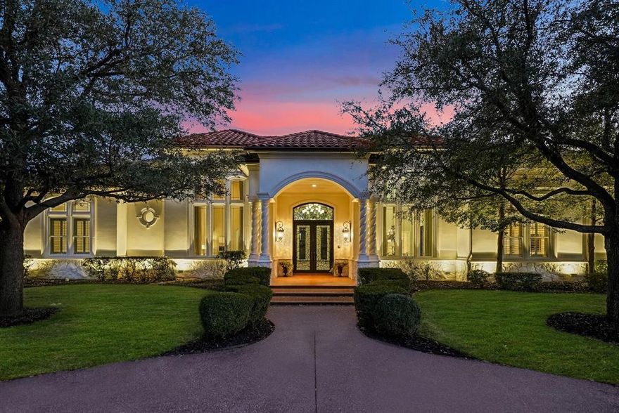 Set behind a private gated entrance on 3.5 breathtaking acres, 1075 W. Dove is the largest single-story estate in the heart of Southlake, where craftsmanship, scale, and land converge seamlessly. Thoughtfully designed with both everyday livability and elevated entertaining in mind, the home offers five extremely spacious bedrooms, six baths, and multiple living areas including a dedicated game and media room.

The chef’s kitchen is equipped with premium Viking stainless steel appliances, a gas cooktop, double ovens, dual dishwashers, expansive prep surfaces, and an entertainer's island that anchors the space with both beauty and function. The primary suite is privately positioned and features a generous sitting area, spa-inspired bath, and custom walk-in storage. High ceilings, quality millwork, and thoughtfully designed sightlines enhance the home’s open yet intimate feel.

Outdoors, the estate transforms into a private resort with a sparkling pool and spa, covered outdoor kitchen, fireplace, and expansive patios designed for year-round enjoyment. Mature trees and lush landscaping frame a private tennis and basketball court, creating a park-like setting rarely found within city limits.

A standout feature is the extraordinary 4,000-square-foot, fully air-conditioned detached garage and shop with adjoining beautiful office adorned with coffered ceilings or lounge space which is ideal for automotive collectors, RV owners, hobbyists, or those seeking significant climate-controlled workspace. Combined with a four-car attached garage, the versatility is unmatched.

Located within Carroll ISD and minutes from premier shopping and dining, this property offers the privacy of an estate lifestyle with the convenience of Southlake living, a truly exceptional and rare offering.