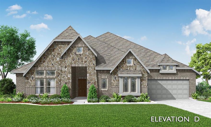 NEW! NEVER LIVED IN. Ready June 2026! This beautiful Daffodil floorplan, by Bloomfield Homes, offers 4 bedrooms, 3.5 baths, a game room, and a 3-car garage in a thoughtfully designed single-story layout. The exterior welcomes you with a covered front porch and cedar garage doors, creating a warm and inviting entry. Step inside to an open-concept design that immediately flows into the main living areas. The family room is anchored by a striking floor-to-ceiling tile fireplace, adding both style and comfort to the space while seamlessly connecting to the kitchen and dining areas. The kitchen is designed for both everyday living and entertaining, featuring Shaker-style cabinetry, upgraded quartz countertops throughout, and under-cabinet lighting for added ambiance and functionality. A deluxe kitchen setup includes double ovens and a pot filler, all centered around an open layout that keeps you connected to the heart of the home. The primary suite offers a private retreat, while two secondary bedrooms are connected by a convenient Jack and Jill bath, making it ideal for guests or family living. An additional bedroom and bath provide even more flexibility, while the game room adds extra space for entertainment or relaxation. Enjoy outdoor living with a covered patio that extends your living space and complements the open design of the home. Visit Bloomfield Homes in Sunrise at Garden Valley in Waxahachie, today.