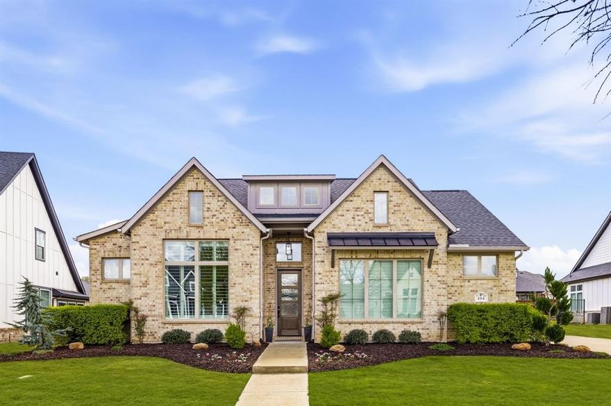 Welcome to this stunning, modern one story home located in sought-after 5T Ranch located minutes to Denton Country Club, top rated Argyle schools & major roads. This ideal floor plan offers an impressive extended foyer that leads to the light filled living room where a wall of windows showcases the backyard oasis. The living area flows into the bright kitchen that boasts quartz countertops, a large island, double ovens & a gas cooktop. The generous dining area can accommodate a large table for your gatherings.  Enjoy your favorite movies or sporting events in the cozy media room equipped with surround sound wiring & speakers. There is a private study located off the foyer with views to the front yard. The three way split bedrooms each feature a full bath offering privacy & the opportunity for multigenerational living. The serene primary suite offers views to the pool and features a spa-like bath with a huge walk-in shower, large soaking tub, his & hers vanities and a generous walk-in closet.  Just in time for summer fun, retreat to the resort style backyard where you will enjoy an extended covered patio, a sparkling pool with spa, & a cabana with a built in grill, flat screen TV wiring, a bar & leather granite countertops. Chilly outside?  Sit around the firepit & enjoy sharing stories with friends or just a quiet relaxing evening. This home is perfect for indoor & outdoor year round entertaining. Improvements include exquisite lighting fixtures, whole house surge protection, recent HVAC,  & plantation shutters  Almost one third acre of meticulously designed extensive landscaping that includes river rock beds, concrete paver walkways, and an abundance of thoughtfully positioned shrubs & trees. The family friendly neighborhood features a playground, a trail system that leads to Hilltop elementary & fun get togethers with your neighbors.  Hurry because this one won't last!