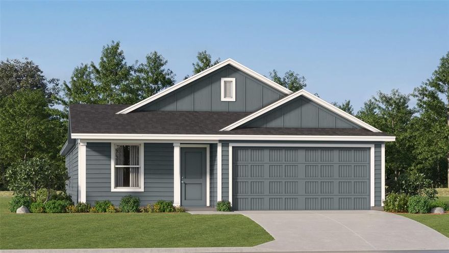 This new single-story design makes smart use of the space available. At the front are all three secondary bedrooms arranged near a convenient full-sized bathroom. Down the foyer is a modern layout connecting a peninsula-style kitchen made for inspired meals, an intimate dining area and a family room ideal for gatherings. Tucked in a quiet corner is the owner’s suite with an attached bathroom and walk-in closet.