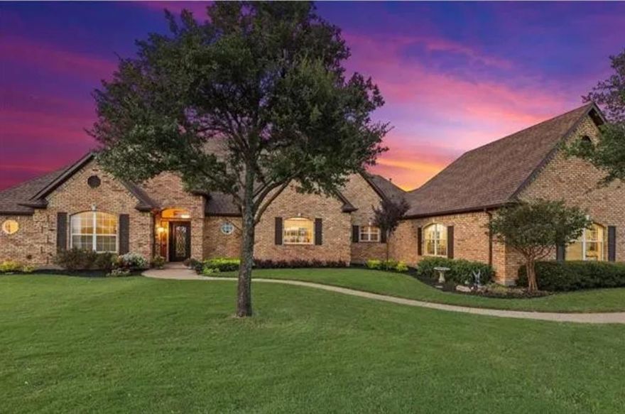 This property is one of the most amazing you will find in Pilot Point. Located right off of Friendship Road and 1385, giving quick access to Aubrey, Pilot Point, Celina, and DNT. Located on 2.86+ acres surrounded by over 1,600 ft of pipe fencing. You will be greeted by an electric gate and a flagpole. The 2,640 sq ft house has 4 bedrooms and 3 full baths. The 4th bedroom can be a bedroom or office. It has a Murphy Bed overlooking the pool and pasture.The living area is open to the dining and kitchen with a beautiful wood-burning fireplace. Fireplace has a gas lighter and a blower fan. The kitchen boasts two islands, a walk-in pantry with shelving, and a new Jenn-Air Schott Ceran Cooktop with downdraft that has a separate exterior vent.  The oversized laundry room is located off the garage with a sink and plenty of storage. Outdoors, you will find an inground pool built in 2023 with a heater, chiller, waterfall, LED Lighting and tanning ledge. The 36 x 36 barn has 5 stalls plus an air-conditioned tack room. Both the house and the barn recently had all new spray foam insulation. This kept the inside water from freezing in the barn during the January freeze. The carport is made to hold equipment as it is 30 ft wide and 12 ft tall.  Barn has separate electric meter with and RV hookup. In the rear, the riding ring and arena have improved drainage, crown grading, and perimeter drains. 10 loads of arena sand have been brought in to make this ideal for horses. The 32 ft wide garage has room for 2 cars and plenty of other toys. The lawn inside the fence in the front, side, back and around the pool has a 12-zone sprinkler system. The house is fenced off from the pastures.  New tar and chip driveway with concrete edging. Barn has Rv hookup and a separate electric meter. The home has new spray foam insulation throughout, including above the garage.  LOW, LOW TAX RATE CURRENTLY IS 1.123938 per $100.   Buyer and Buyer's agent to verify accurancy of all information provided.