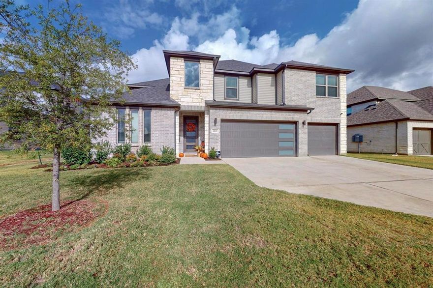 Spacious home, The McCartney, by Trophy awaits your family in sought after Buffalo Ridge that offers room for a large family with a generous master bedroom ensuite, an additional bedroom with private bathroom and a home office, and half bath and a large kitchen, dining & living room complete with electric fireplace, soaring ceilings and beautiful windows, downstairs.  Upstairs, you will find a sliding barn door to separate the family room, the media room, and two bedrooms and a full bath, plus set apart upstairs, a guest room ensuite, perfect for company or your growing family.  You have a total of 5 bedrooms and 4 full bathrooms, an office and half bath.  All this and a three-car garage with special flooring & shelving.  A 75 ft lot with a yard that is landscaped & fenced. Home backs up to Green Space.   Security system. Quiet neighborhood.  Community pool.  3753 SF, 5 beds, 4.5 baths, 3 car garage, provides lots of space to enjoy.  
(Agent is also Owner)